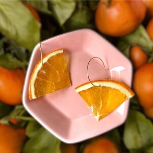 Real Orange Slice Earrings